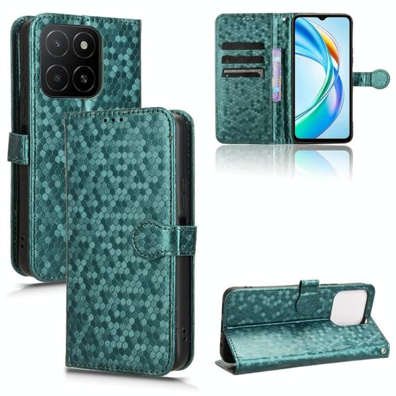 Per Honor X5b 4G / X5b Plus 4G Custodia in pelle con trama a nido d'ape (verde)