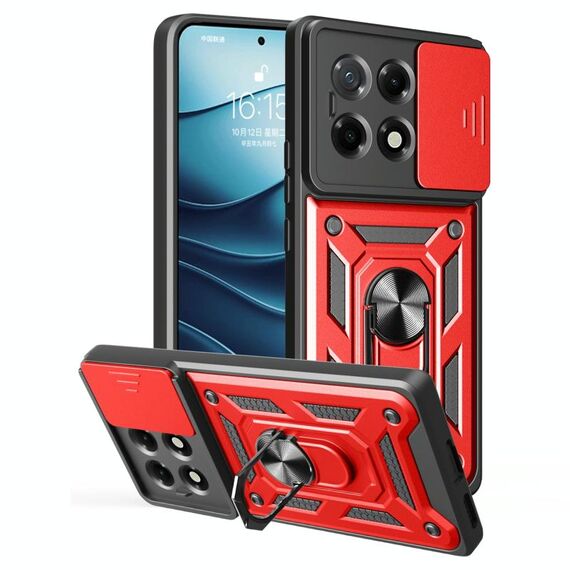 Per Tecno Camon 30S Custodia per fotocamera scorrevole TPU+PC (rosso)