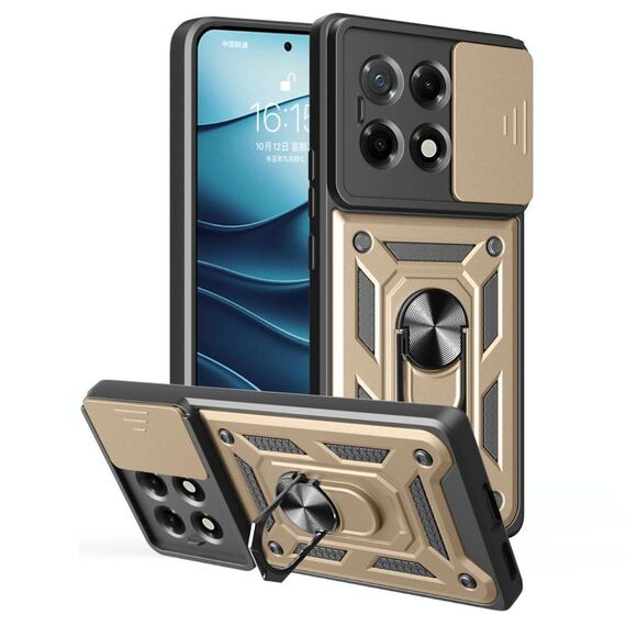 Per Tecno Camon 30S Custodia per fotocamera scorrevole in TPU+PC (oro)