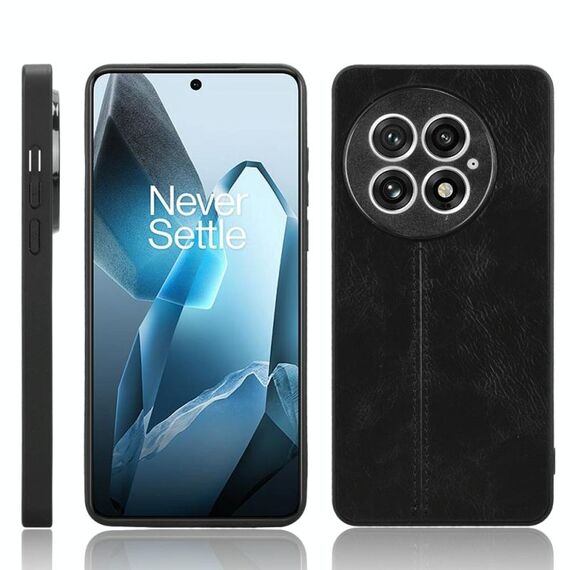 Per OnePlus 13 Custodia per telefono con motivo a mucca e cuciture (nero)