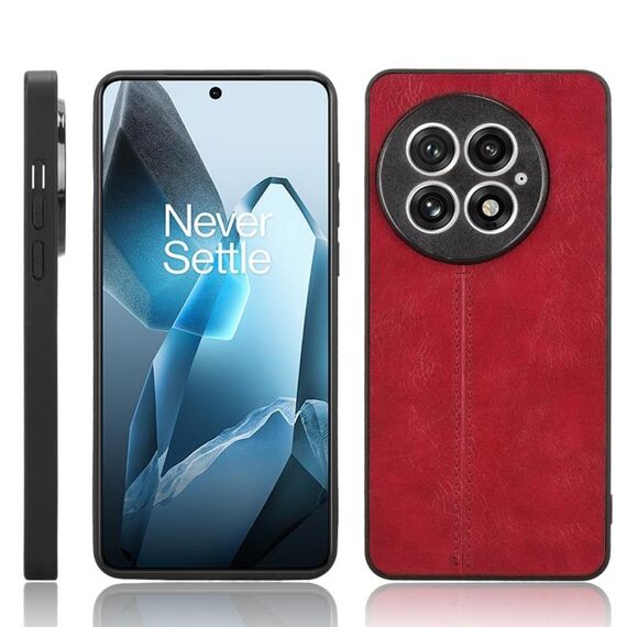 Per OnePlus 13 Custodia per telefono con motivo a mucca e cuciture (rosso)