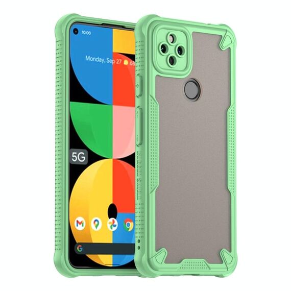 Per Google Pixel 5a Armor Glaze PC Hybrid TPU Custodia per telefono (verde)