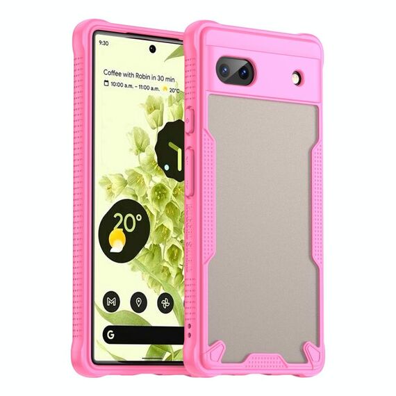 Per Google Pixel 6a Armor Glaze PC Hybrid TPU Custodia per telefono (rosa)
