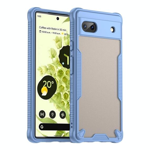 Per Google Pixel 6a Armor Glaze PC Hybrid TPU Custodia per telefono (blu)