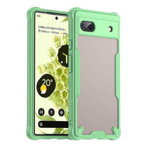 Per Google Pixel 6a Armor Glaze PC Hybrid TPU Custodia per telefono (verde)