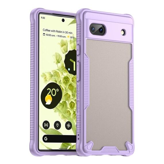 Per Google Pixel 6a Armor Glaze PC Hybrid TPU Custodia per telefono (viola)