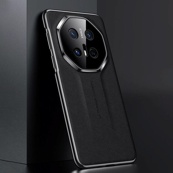 Per Huawei Mate 70 RS Ultimate Plain Leather Series Custodia antiurto per telefono (nero)