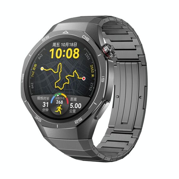 Per Huawei Watch GT 5 Pro 46mm Cinturino in titanio con chiusura pieghevole a pressione (grigio titanio)