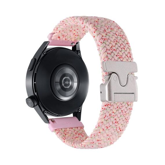 Cinturino per orologio in nylon intrecciato con bottone automatico da 20 mm (rosa chiaro)