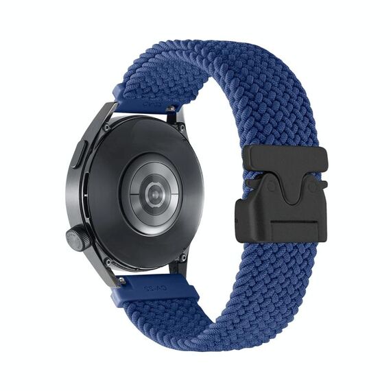 Cinturino per orologio in nylon intrecciato con bottone automatico da 22 mm (blu)