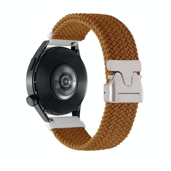 Cinturino per orologio in nylon intrecciato con bottone automatico da 22 mm (caffè)