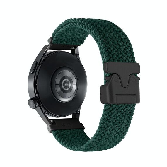Cinturino per orologio in nylon intrecciato con bottone automatico da 22 mm (verde giungla)