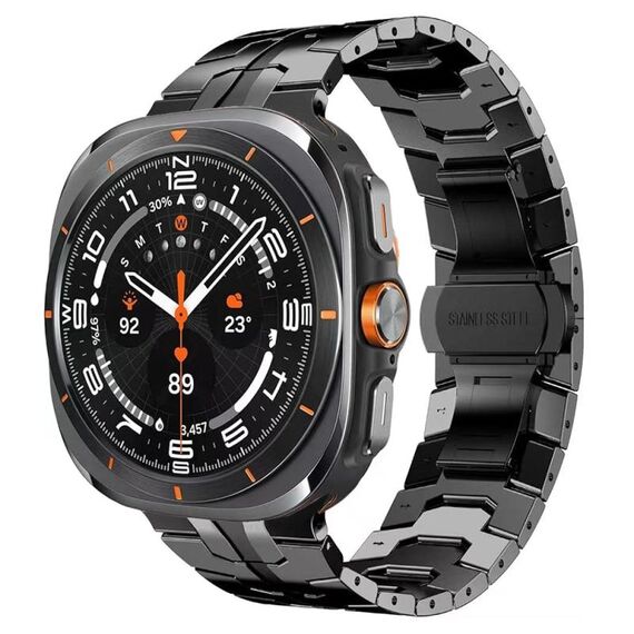 Per Samsung Galaxy Watch Ultra 47mm Cinturino in lega di titanio con fibbia a farfalla (nero)