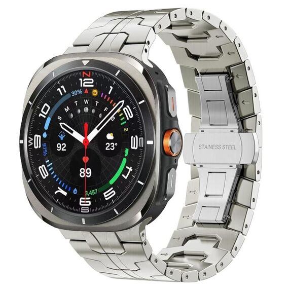 Per Samsung Galaxy Watch Ultra 47mm Cinturino in lega di titanio con fibbia a farfalla (titanio)