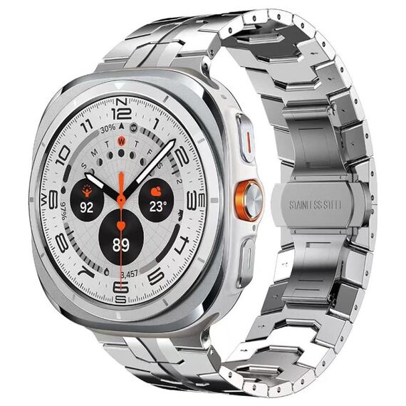 Per Samsung Galaxy Watch Ultra 47mm Cinturino in lega di titanio con fibbia a farfalla (argento)
