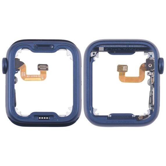Per Apple Watch Series 6 44MM LTE Piastra lunetta centrale in lega di alluminio con cavo flessibile Crown Spin Axis (blu)