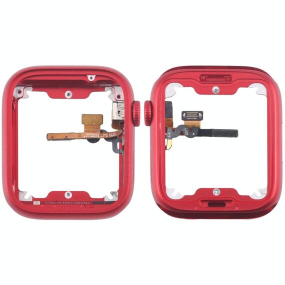 Per Apple Watch Series 7/8/9 41MM GPS in lega di alluminio con piastra per lunetta centrale e cavo flessibile per asse di rotazione della corona (rosso)