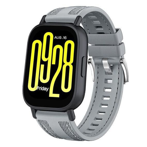 Per Redmi Watch 5 Active / Watch 5 Lite Push Connector 22mm Cinturino in silicone e nylon ibrido (grigio)