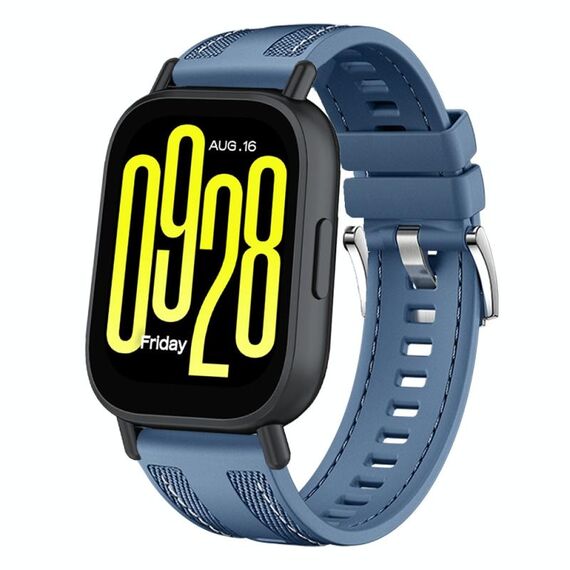 Per Redmi Watch 5 Active / Watch 5 Lite Push Connector 22mm Cinturino per orologio in silicone e nylon ibrido (azzurro chiaro)