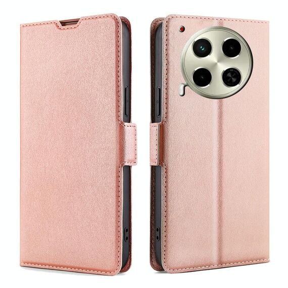 Per Tecno Camon 30 Custodia in pelle con fibbia laterale ultra sottile e flip orizzontale (oro rosa)