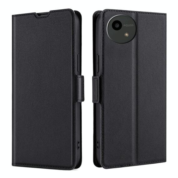 Per Sharp Aquos Wish4 Custodia per telefono in pelle con fibbia laterale ultra sottile e flip orizzontale (nero)