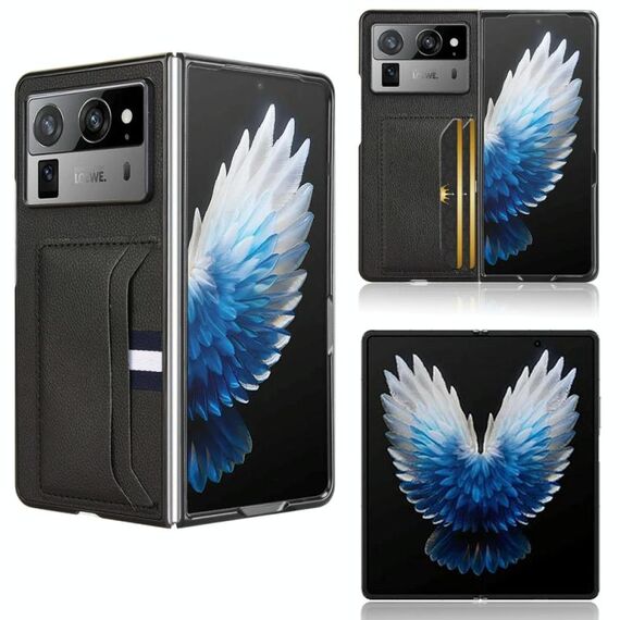 Per Tecno Phantom V Fold2 Litchi Texture Card Slots Back Cover Custodia per telefono (Nero)