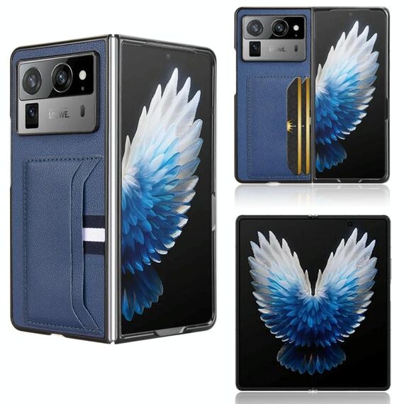 Per Tecno Phantom V Fold2 Litchi Texture Card Slots Back Cover Custodia per telefono (blu)