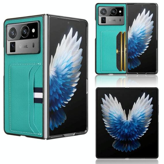 Per Tecno Phantom V Fold2 Litchi Texture Card Slots Back Cover Custodia per telefono (verde)