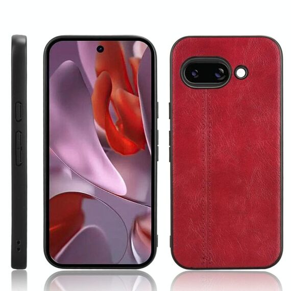 Per Google Pixel 9a Custodia per telefono con motivo a mucca e cuciture (rosso)