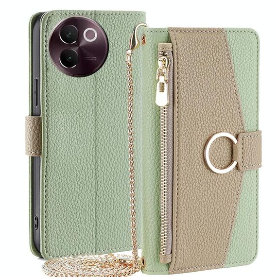 Per vivo V30e 5G Global Crossbody Litchi Texture Custodia in pelle per telefono (verde)