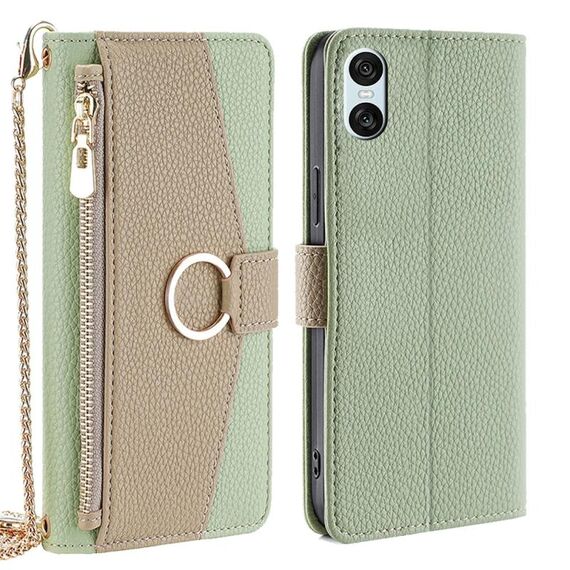 Per Sony Xperia 10 VI Crossbody Litchi Texture Custodia in pelle per telefono (verde)