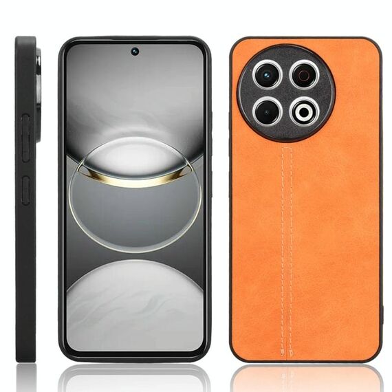 Per Tecno Spark 30 Pro 4G Custodia per telefono con motivo a mucca e cuciture (arancione)