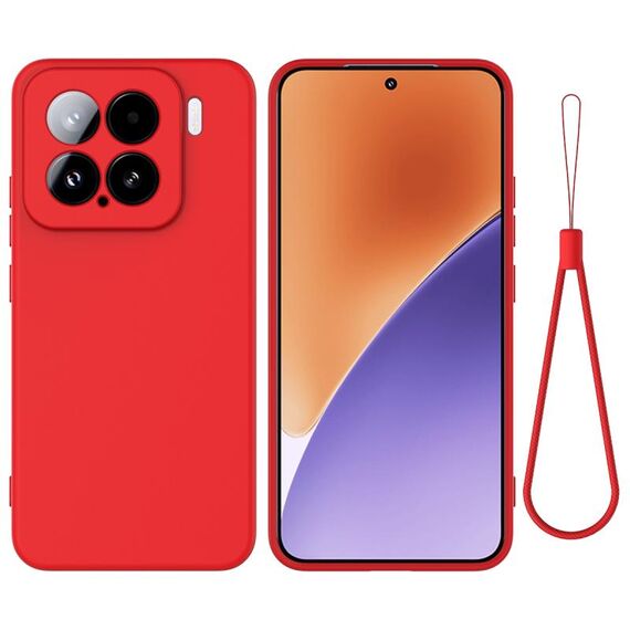 Per Xiaomi 15 Custodia per telefono antiurto in silicone liquido a tinta unita con copertura completa (rosso)