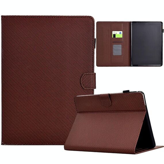 Per Amazon Kindle Paperwhite 12a generazione 2024 Custodia in pelle per tablet intelligente con trama in fibra di colore solido (marrone)