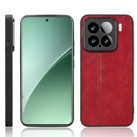 Per Xiaomi 15 Pro Custodia per telefono con motivo a mucca e cuciture (rosso)