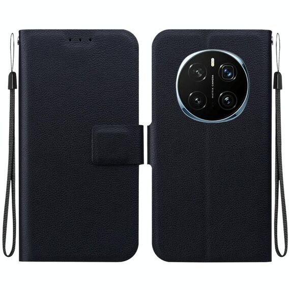 Per Honor Magic7 Pro Custodia per telefono in pelle con fibbia magnetica ultra sottile (nero)