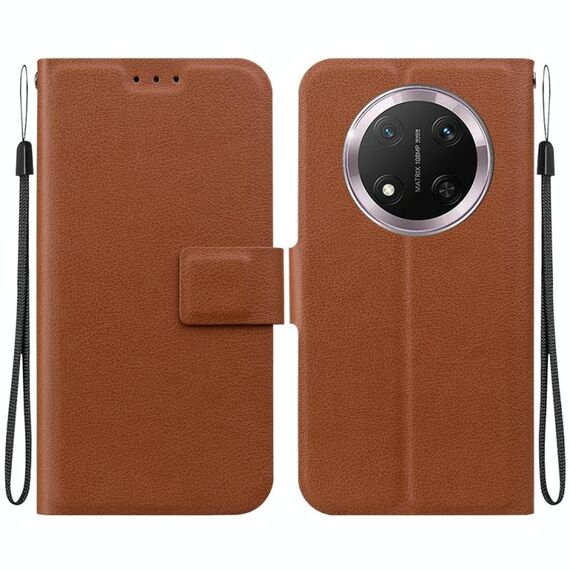 Per Honor X9c Custodia per telefono in pelle con fibbia magnetica ultra sottile (marrone)
