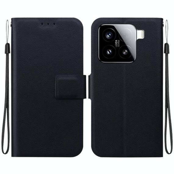 Per Xiaomi 15 Custodia per telefono in pelle con fibbia magnetica ultrasottile (nera)