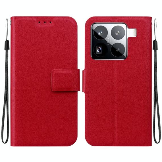 Per Xiaomi 15 Pro Custodia per telefono in pelle con fibbia magnetica ultra sottile (rosso)