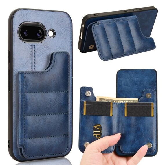 Per Google Pixel 9a Custodia per telefono con motivo a mucca e carta da cucito (blu)