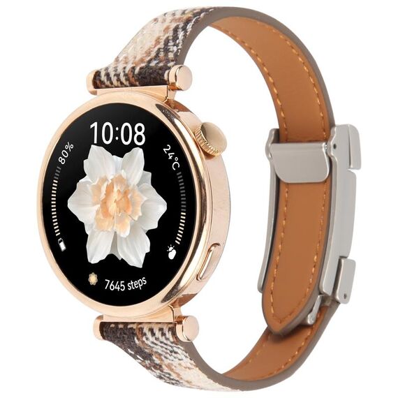 Cinturino per orologio in pelle con fibbia magnetica sottile universale da 22 mm (marrone)