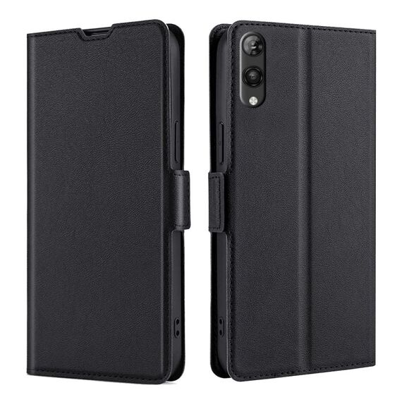Per Rakuten Hand 5G Custodia per telefono in pelle con fibbia laterale ultrasottile e flip orizzontale (nero)