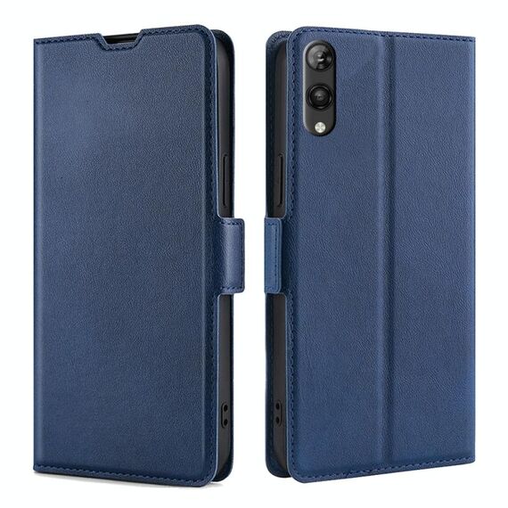 Per Rakuten Hand 5G Custodia per telefono in pelle con fibbia laterale ultrasottile e flip orizzontale (blu)