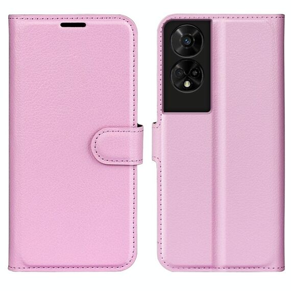 Per TCL 50 5G Custodia per telefono in pelle con texture Litchi orizzontale con supporto (rosa)