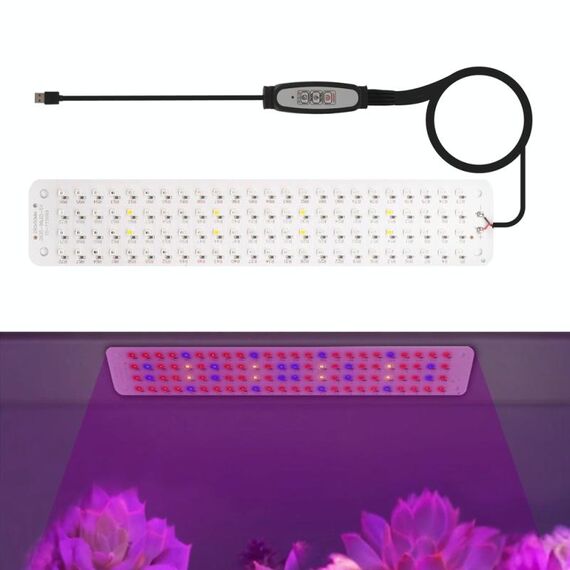 Pannello USB da 5 V per piante, luce intelligente con temporizzazione di oscuramento, LED per la crescita delle piante, dimensioni: 1 testa (spettro completo)