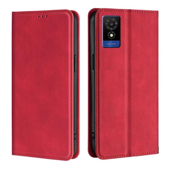 Per TCL 501 4G Custodia magnetica in pelle Skin Feel (rosso)