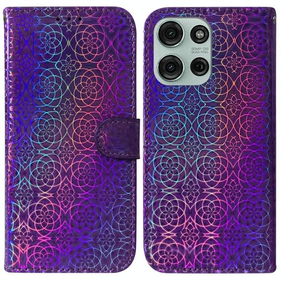Per Motorola Moto G75 5G Custodia per telefono in pelle con fibbia magnetica colorata (viola)