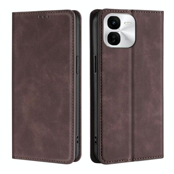 Per vivo iQOO Z9x 5G Custodia in pelle magnetica Skin Feel (marrone scuro)
