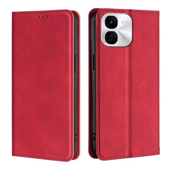 Per vivo iQOO Z9x 5G Custodia magnetica in pelle Skin Feel (rossa)