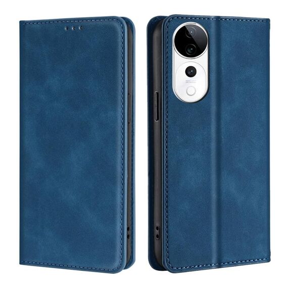 Per vivo S19 Pro Custodia per telefono in pelle magnetica Skin Feel (blu)